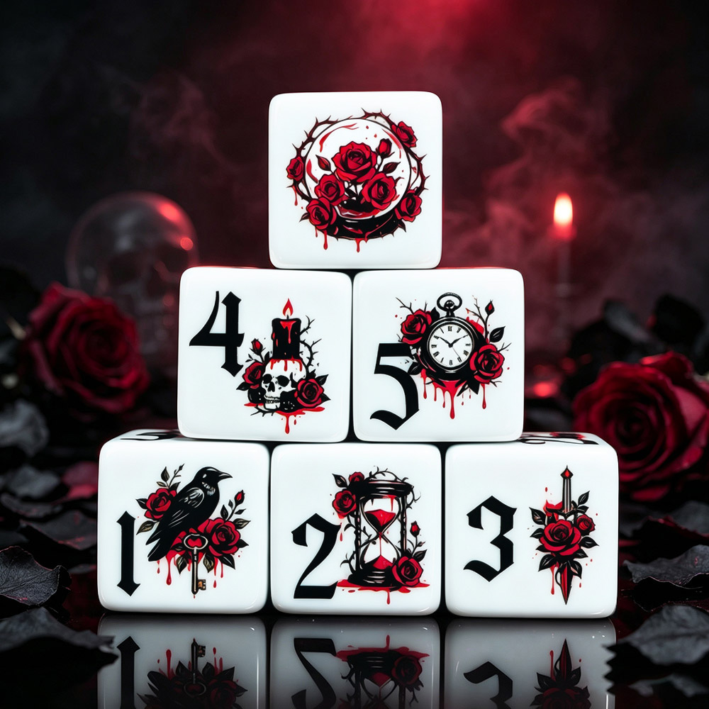 12Pcs Gothic Rose 16MM Printed - огляд і ціна Board Game Electronic Table