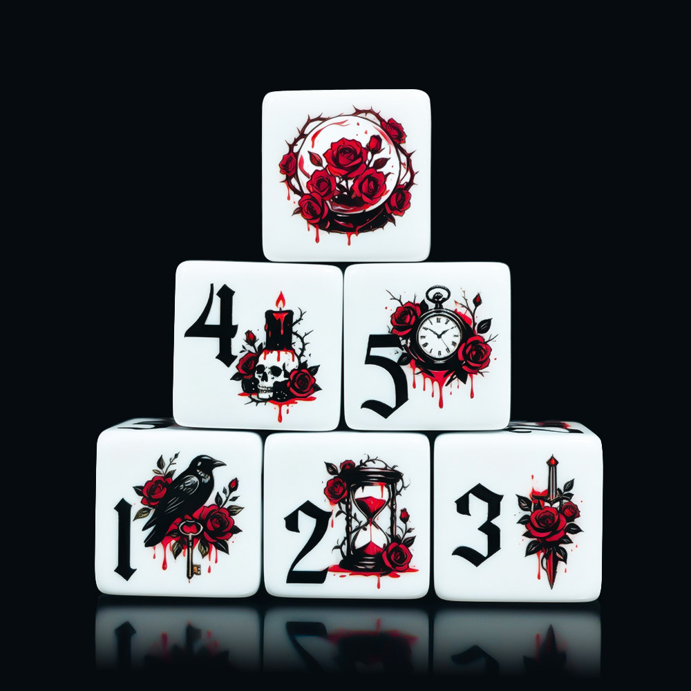12Pcs Gothic Rose 16MM Printed - огляд і ціна Board Game Electronic Table