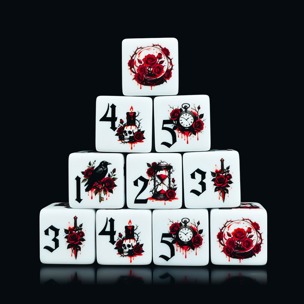 12Pcs Gothic Rose 16MM Printed - огляд і ціна Board Game Electronic Table