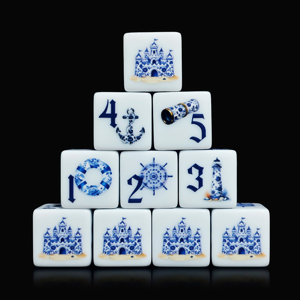 12Pcs Blue Nautical 16MM Print - огляд і ціна Board Game Electronic Table