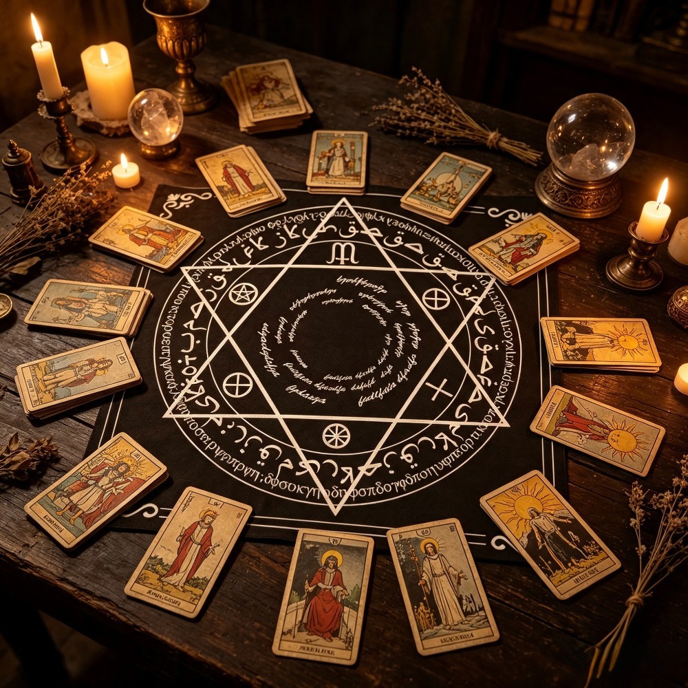 49cm Square Tarot Table Cloth, - огляд і ціна Board Game Vintage